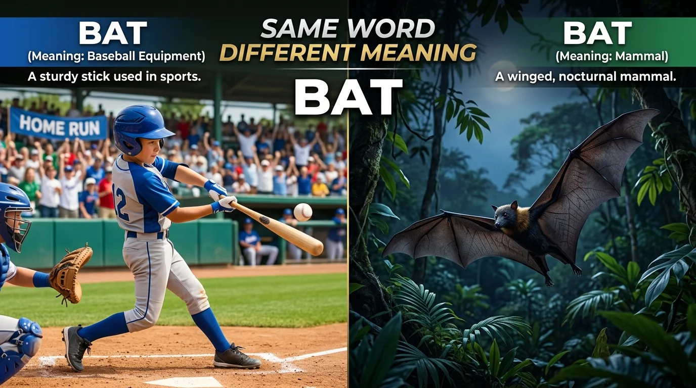 Examples of Same Word Different Meaning